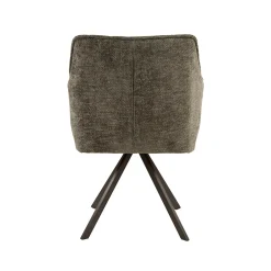 Chaise pivotante taupe pied bronze (lot de 2) MELBOURNE