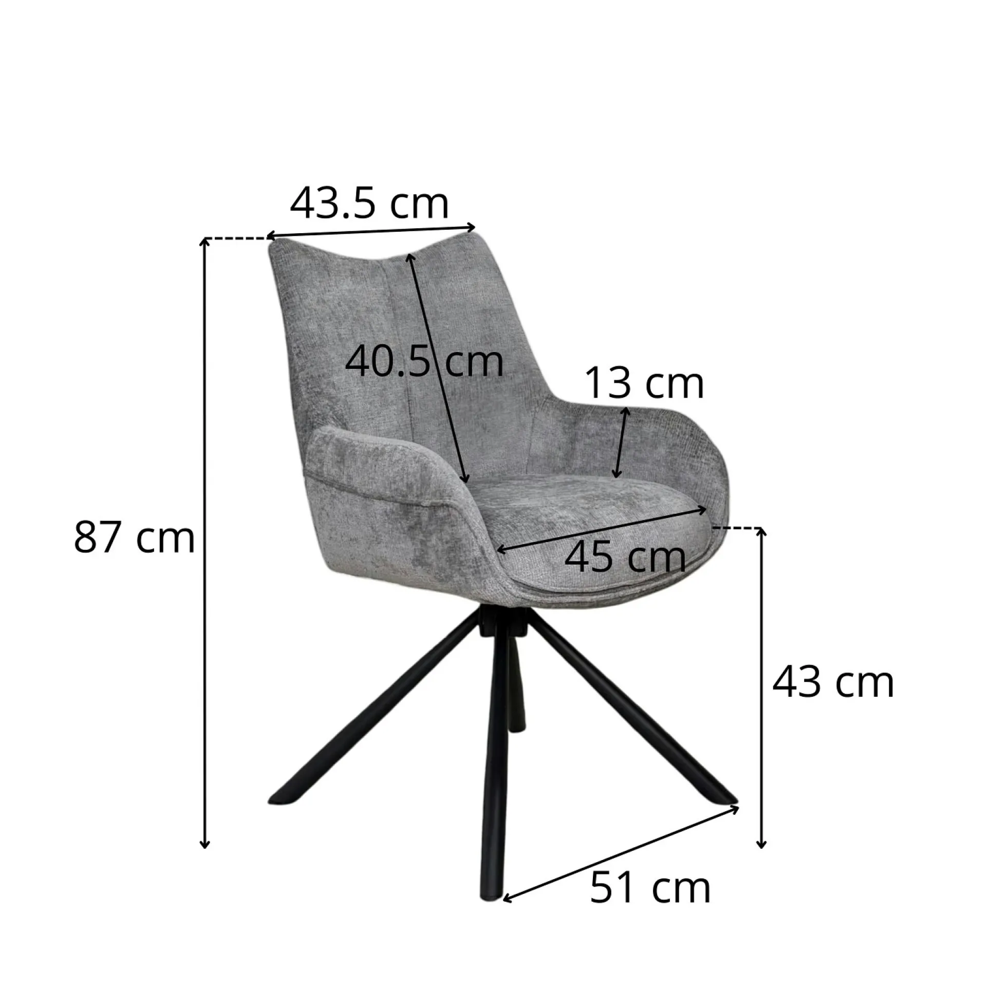 Chaise pivotante terracotta à accoudoirs (lot de 2) IENA