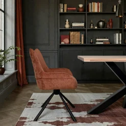 Chaise pivotante terracotta à accoudoirs (lot de 2) IENA