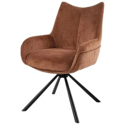 Chaise pivotante terracotta à accoudoirs (lot de 2) IENA