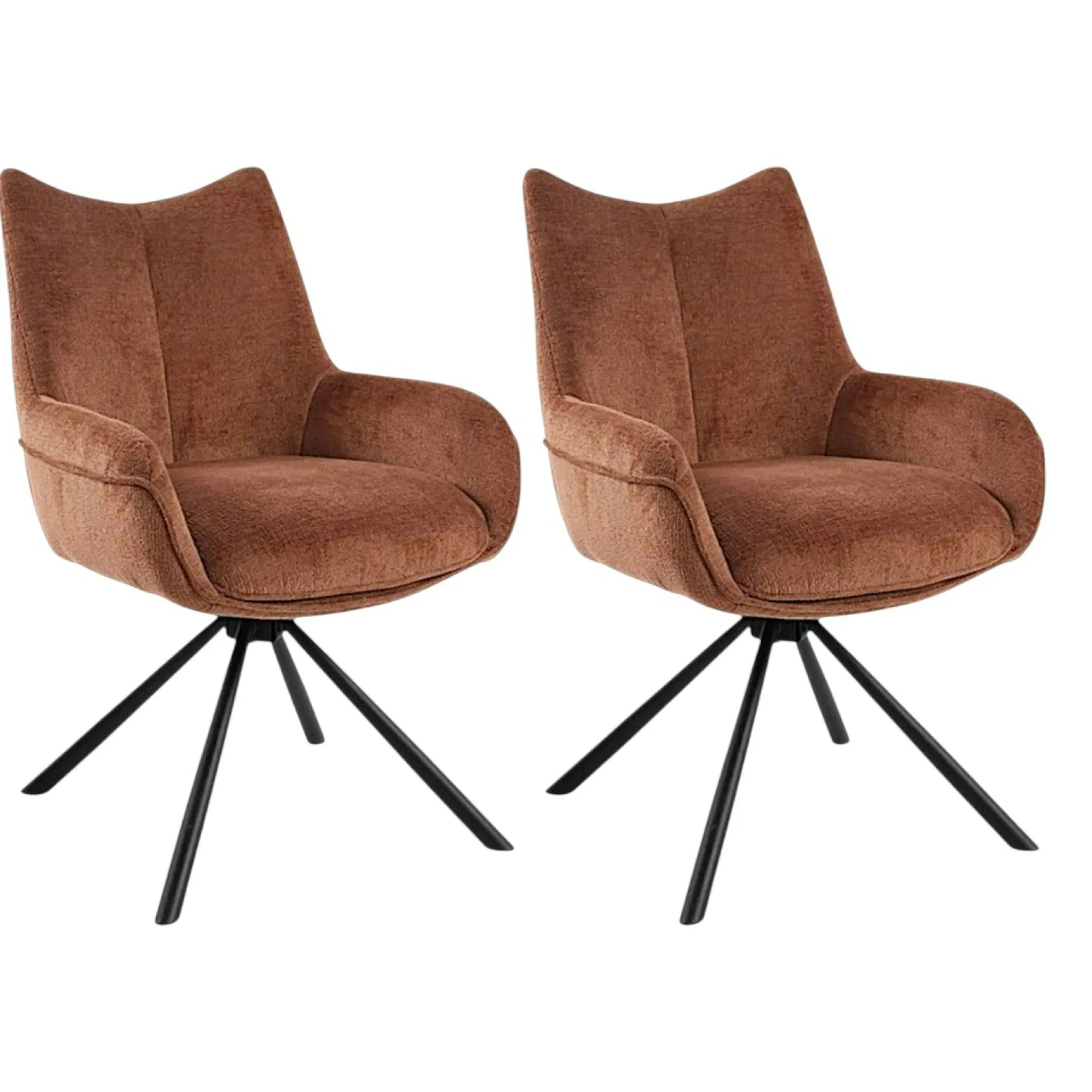 Chaise pivotante terracotta à accoudoirs (lot de 2) IENA