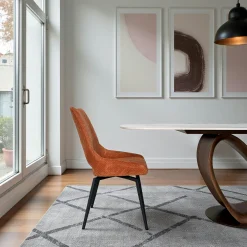 Chaise pivotante terracotta, dossier ouvert (lot de 2) LIGURIE