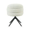 Chaise pivotante tissu blanc chenille pied noir (x2) CORTINA
