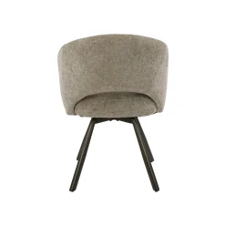 Chaise pivotante tissu doux sable pieds bronze (x2) CREEK