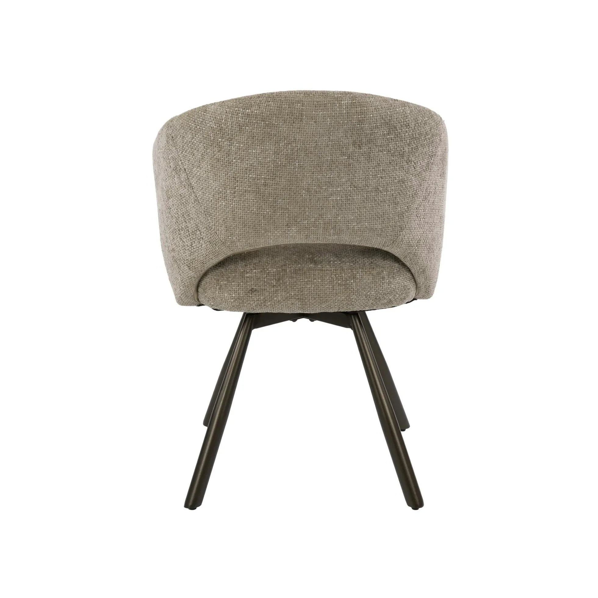 Chaise pivotante tissu doux sable pieds bronze (x2) CREEK
