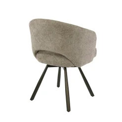 Chaise pivotante tissu doux sable pieds bronze (x2) CREEK