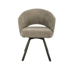 Chaise pivotante tissu doux sable pieds bronze (x2) CREEK