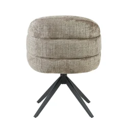 Chaise pivotante tissu marron chenille pied noir (x2) CORTINA