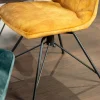 Chaise pivotante velours doré (lot de 2) OKA