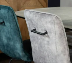 Chaise pivotante velours gris (lot de 2) OKA