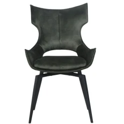 Chaise pivotante verte bi-matière, dossier en T (lot de 2) LOMBARDIE