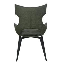 Chaise pivotante verte bi-matière, dossier en T (lot de 2) LOMBARDIE