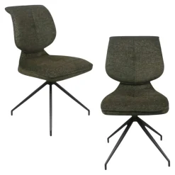 Chaise pivotante verte dossier double (lot de 2) LIGURIE