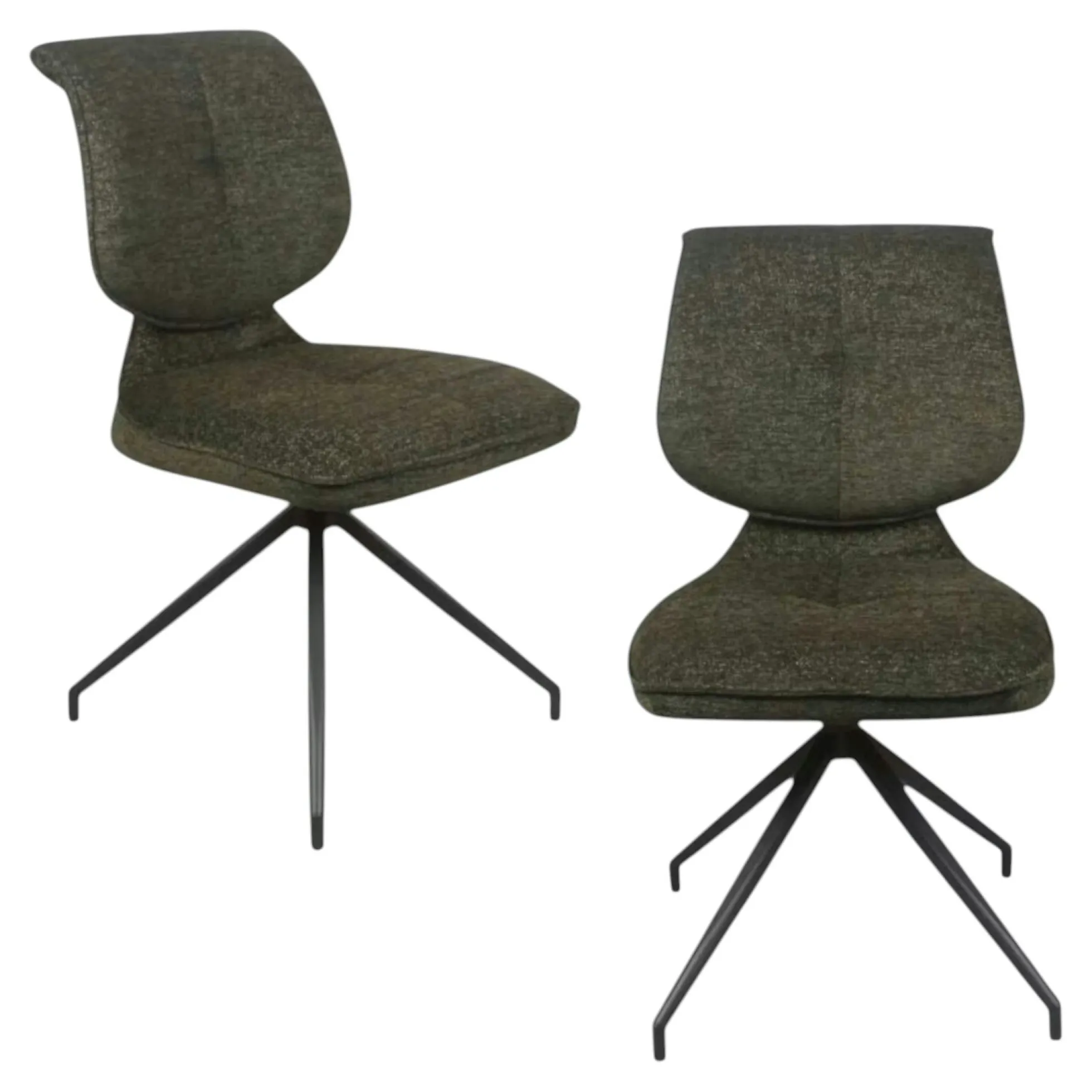 Chaise pivotante verte dossier double (lot de 2) LIGURIE