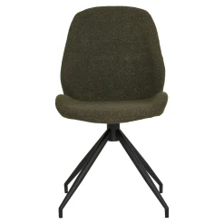Chaise pivotante verte en tissu bouclette (lot de 2) BERLIN