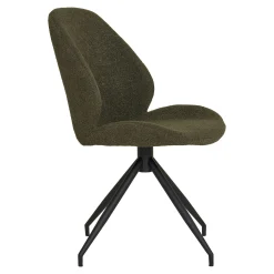Chaise pivotante verte en tissu bouclette (lot de 2) BERLIN