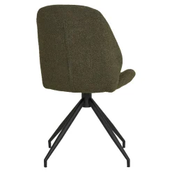 Chaise pivotante verte en tissu bouclette (lot de 2) BERLIN