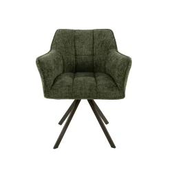 Chaise pivotante verte pied bronze (lot de 2) MELBOURNE