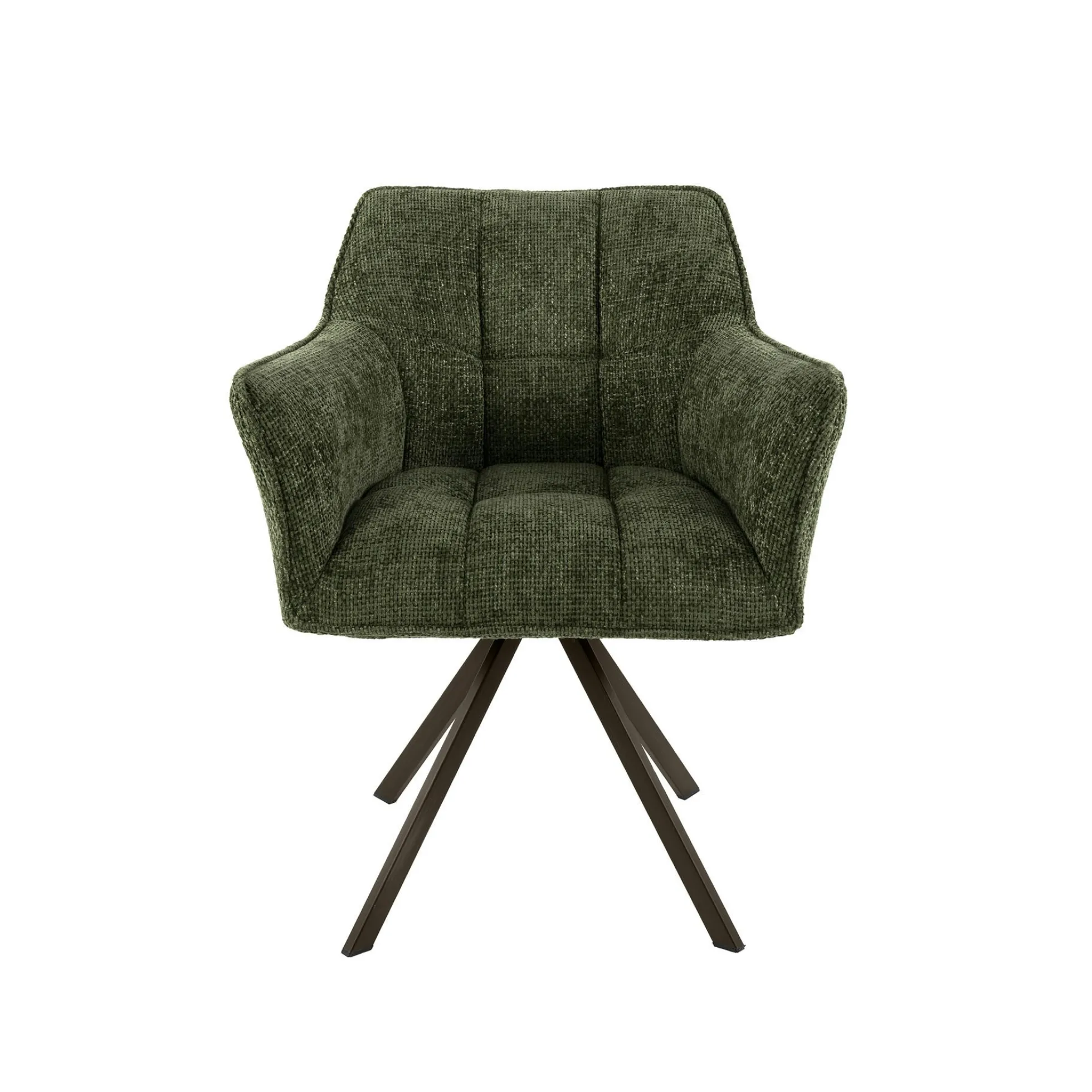Chaise pivotante verte pied bronze (lot de 2) MELBOURNE