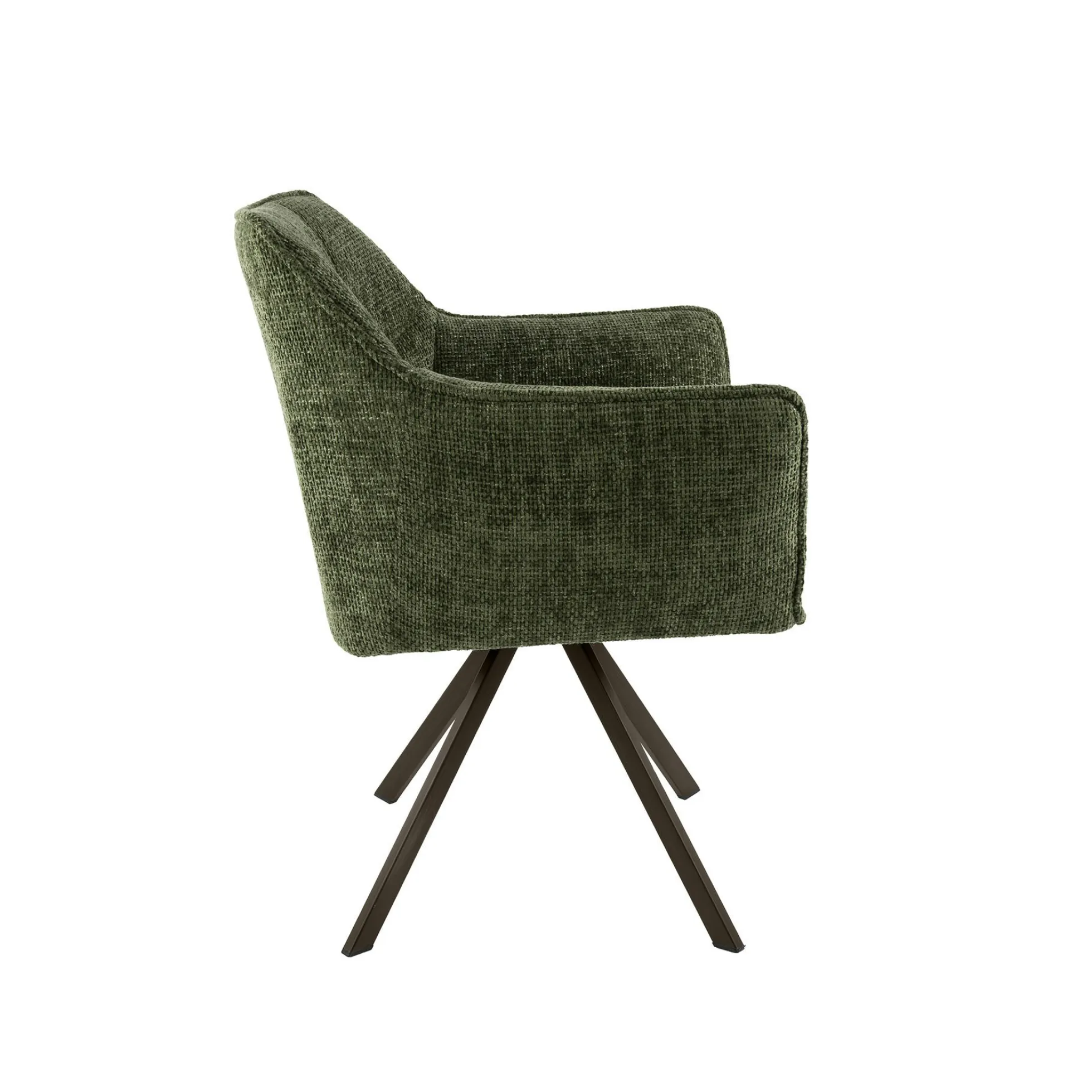 Chaise pivotante verte pied bronze (lot de 2) MELBOURNE