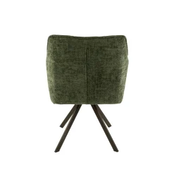Chaise pivotante verte pied bronze (lot de 2) MELBOURNE