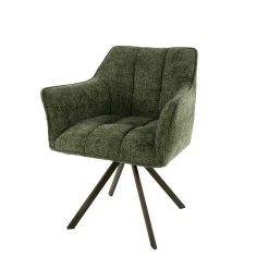 Chaise pivotante verte pied bronze (lot de 2) MELBOURNE
