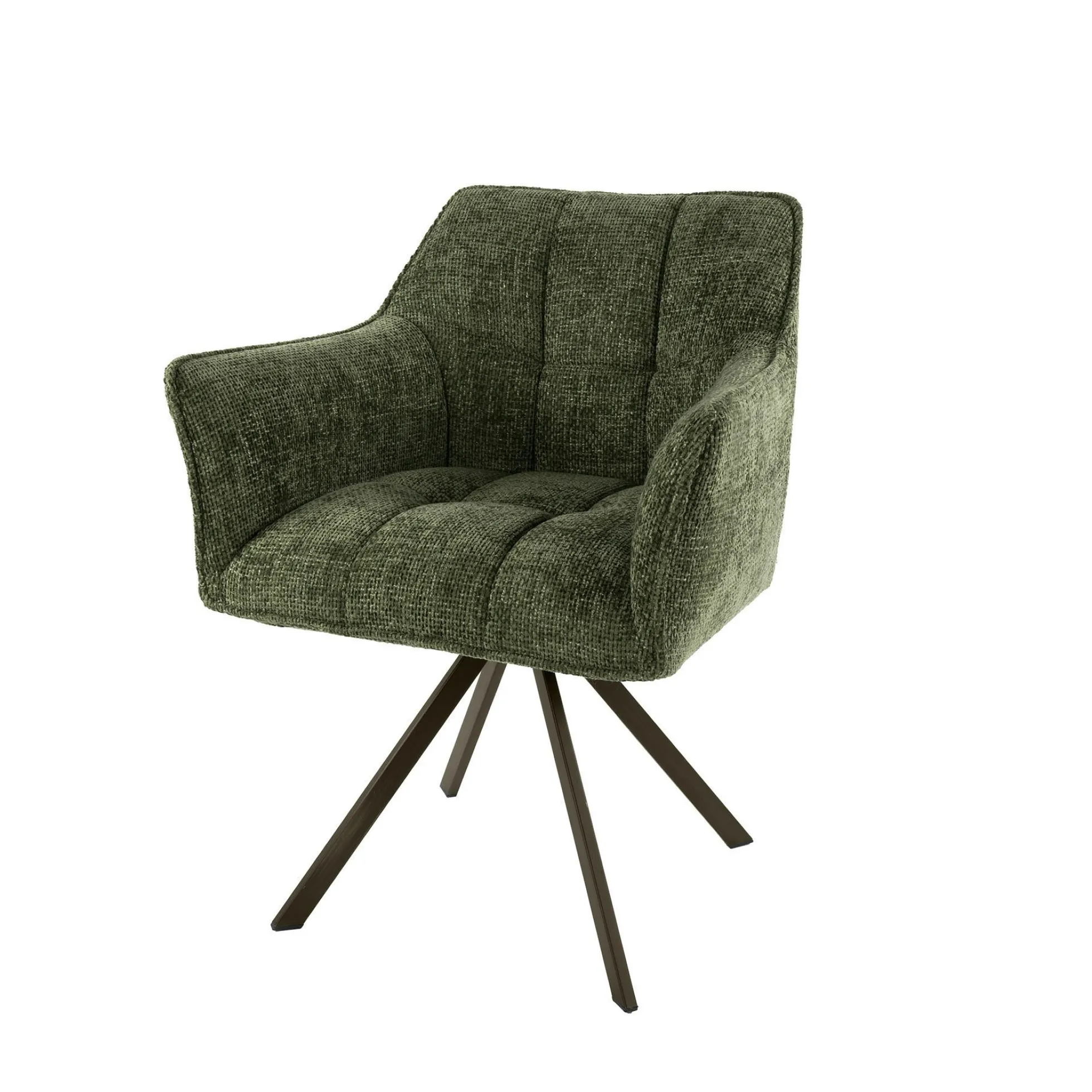 Chaise pivotante verte pied bronze (lot de 2) MELBOURNE