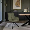 Chaise pivotante vert kaki à accoudoirs (lot de 2) IENA