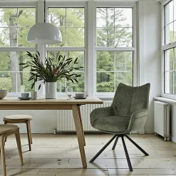 Chaise pivotante vert kaki à accoudoirs (lot de 2) IENA