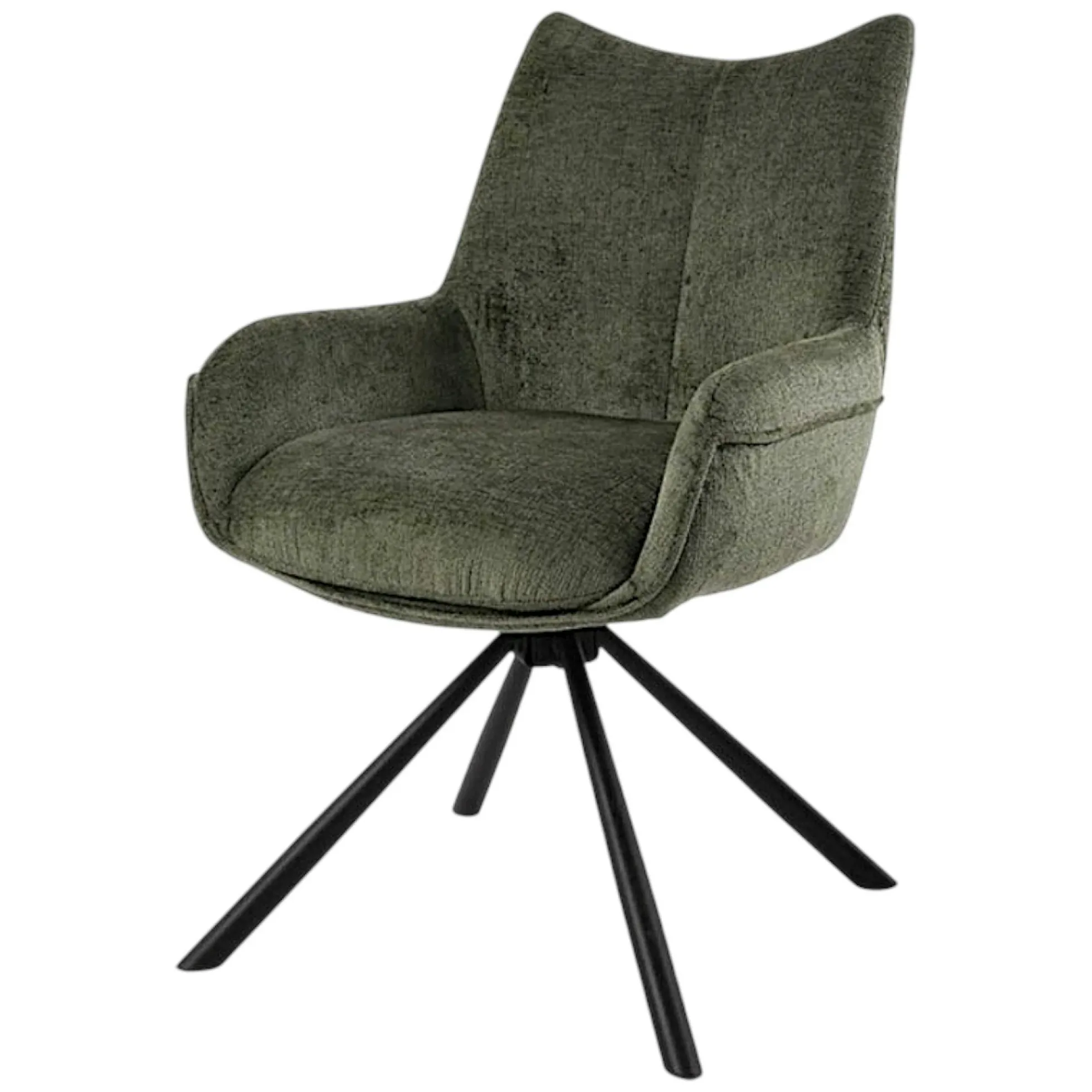 Chaise pivotante vert kaki à accoudoirs (lot de 2) IENA