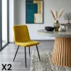 Chaise à rayures velours moutarde (lot de 2) MALANG