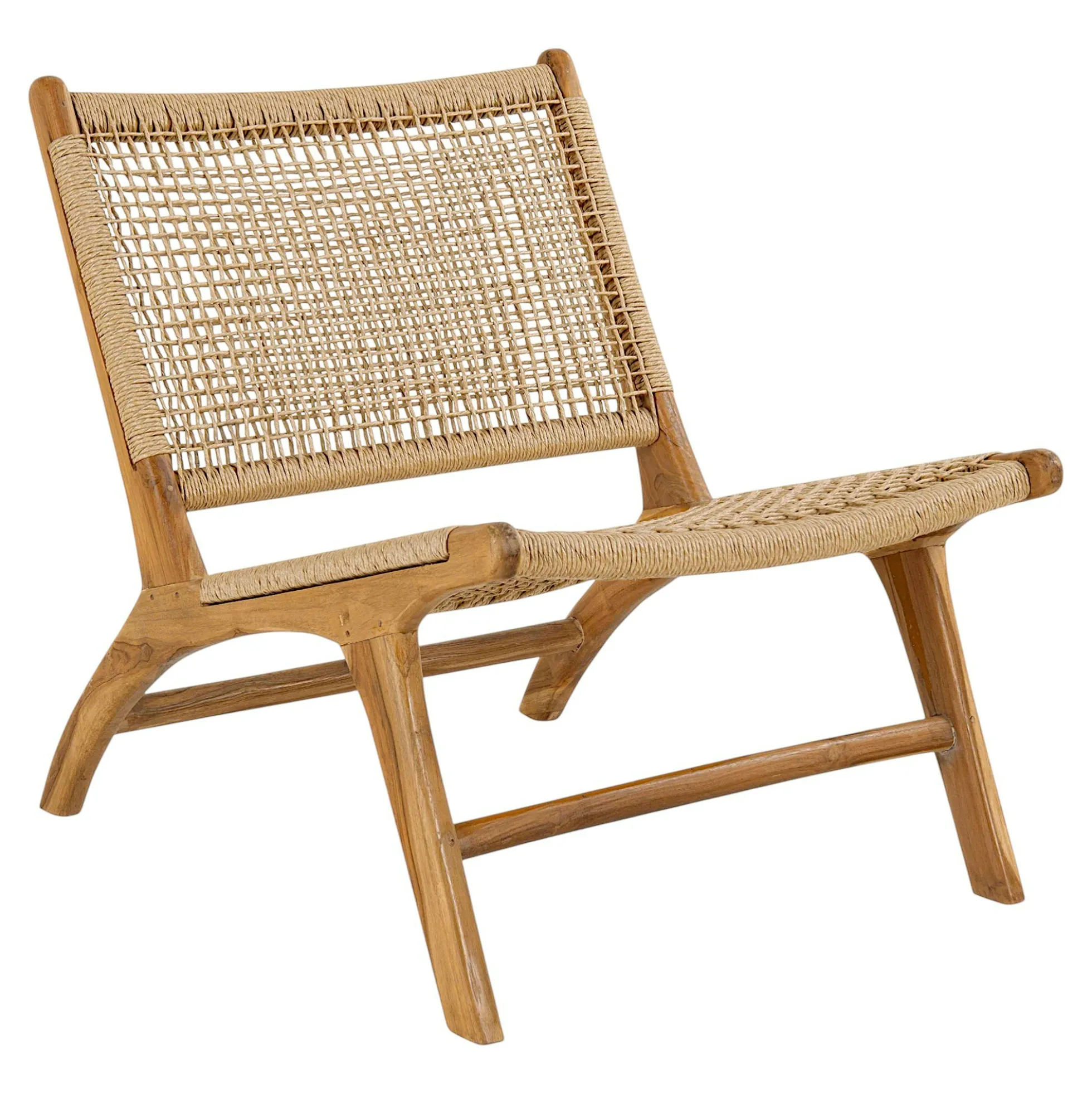 Chaise relax en teck avec repose-pieds ROTTERDAM