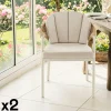 Chaise rembourée beige aluminium et rotin (lot de 2) AGGER