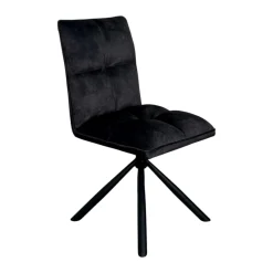 Chaise rotative tissu anthracite (lot de 2) IENA