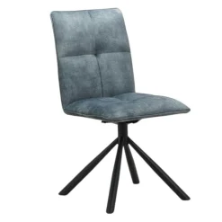 Chaise rotative tissu bleu pétrole (lot de 2) IENA