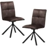 Chaise rotative tissu chocolat (lot de 2) IENA