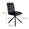 Chaise rotative tissu moutarde (lot de 2) IENA
