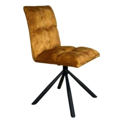 Chaise rotative tissu moutarde (lot de 2) IENA