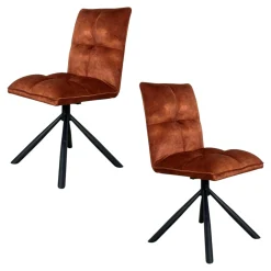 Chaise rotative tissu rouille (lot de 2) IENA