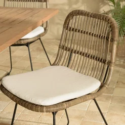 Chaise rotin grisé pieds métal (lot de 2) MANY