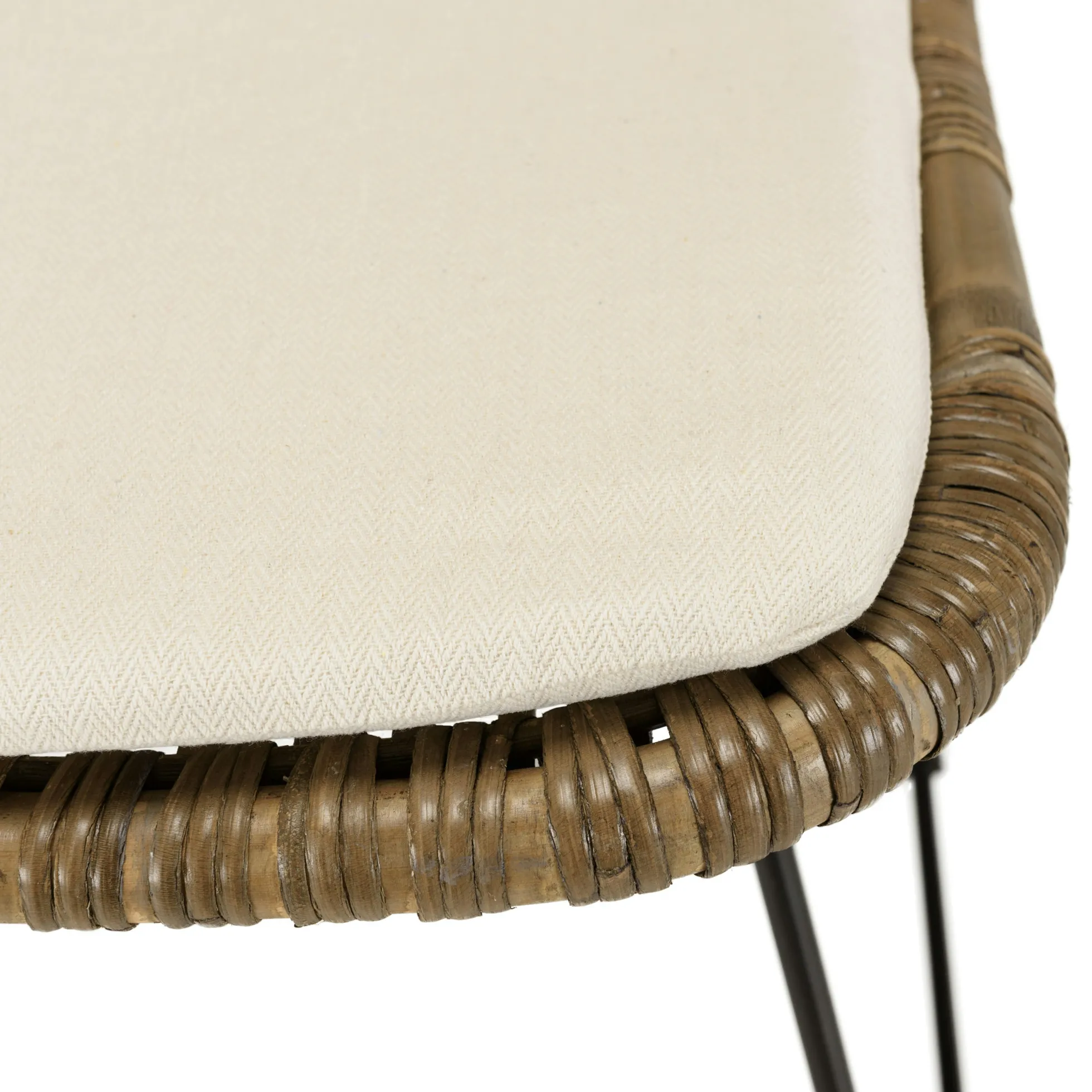 Chaise rotin grisé pieds métal (lot de 2) MANY