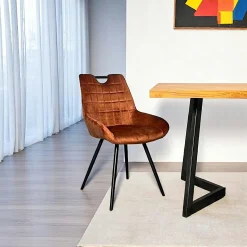 Chaise rouille avec poignée (lot de 2) MALMOE