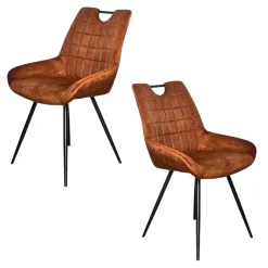 Chaise rouille avec poignée (lot de 2) MALMOE