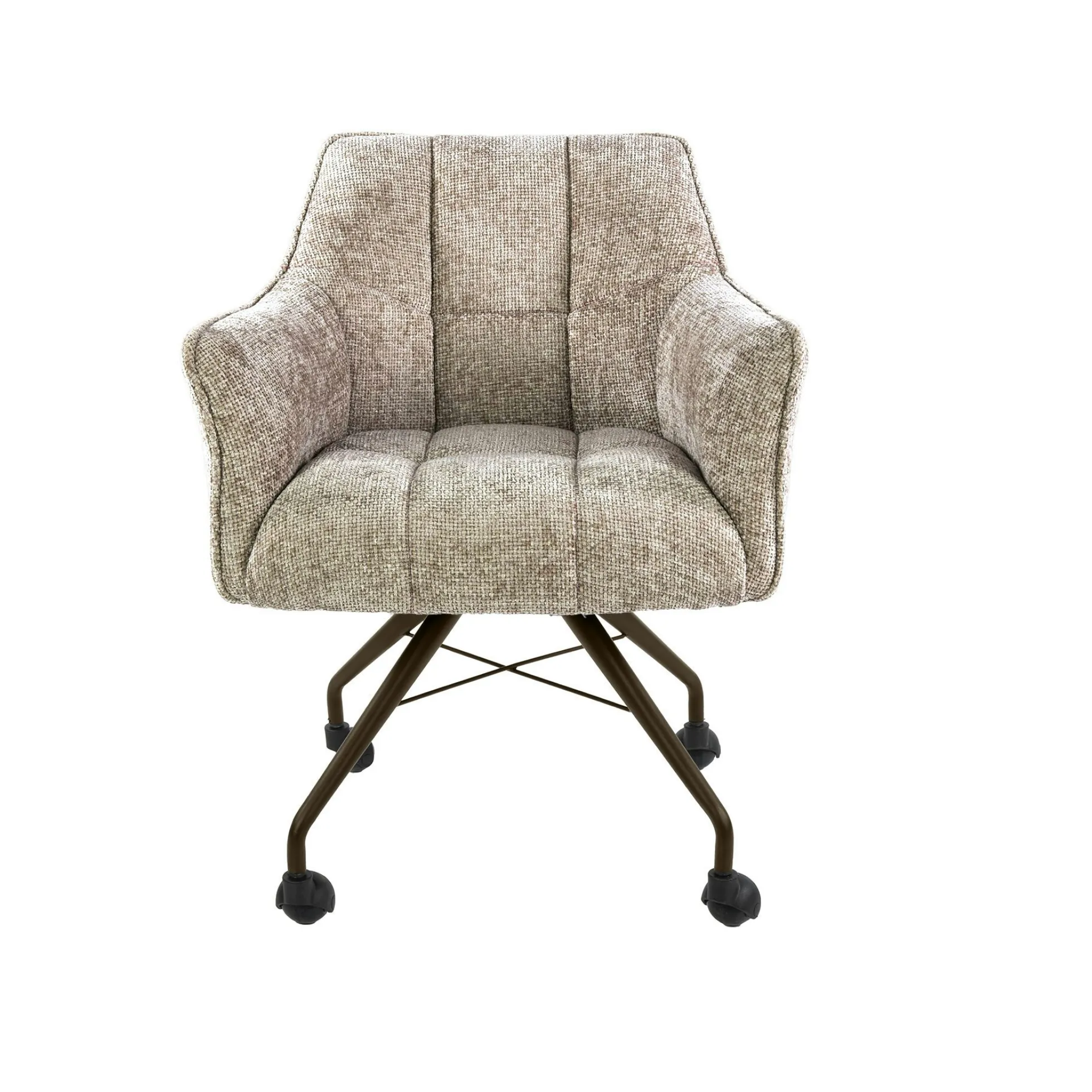 Chaise à roulettes sable pied bronze (lot de 2) MELBOURNE