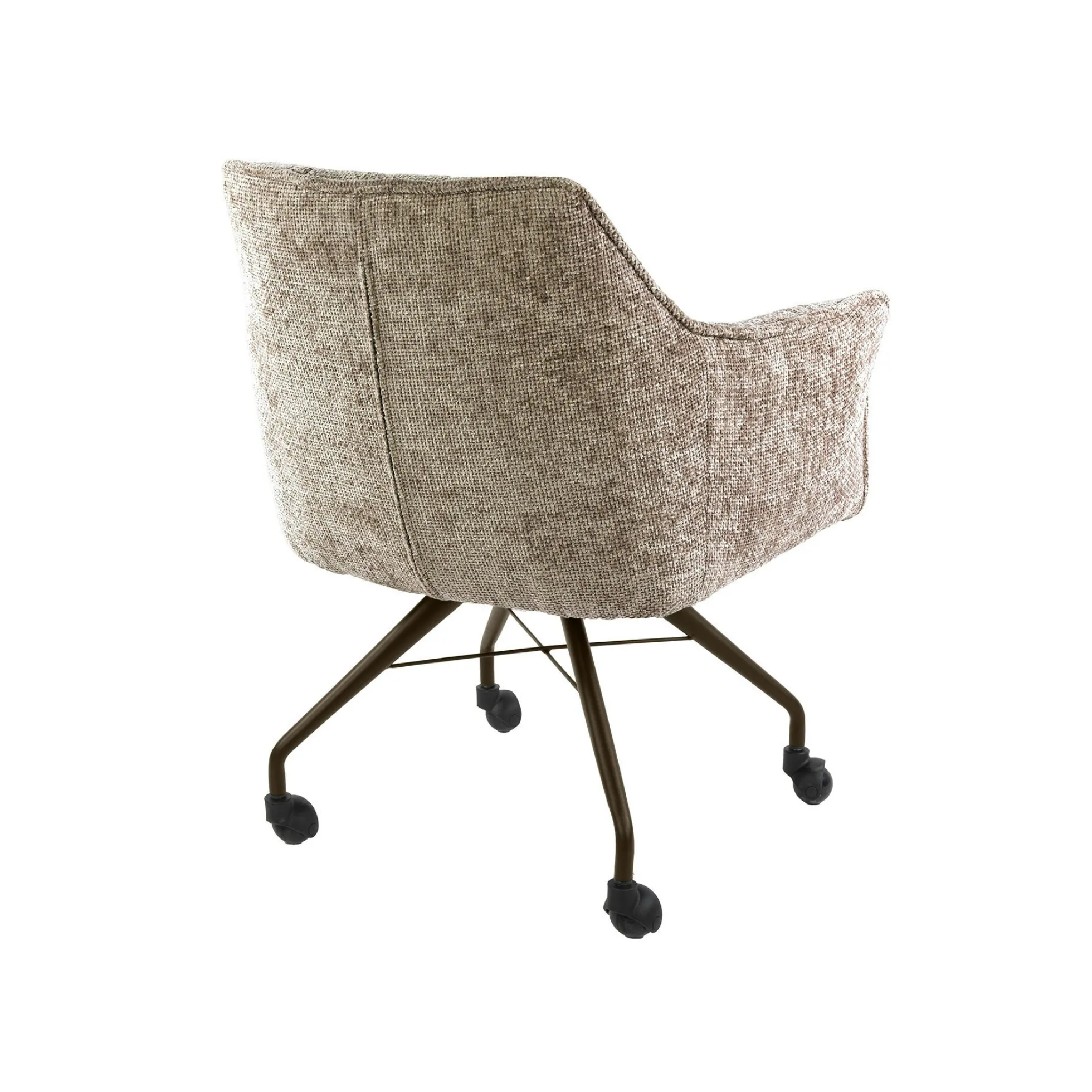 Chaise à roulettes sable pied bronze (lot de 2) MELBOURNE