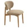 Chaise rétro en bois et tissu brun foncé (lot de 2) BEGO