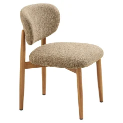 Chaise rétro en bois et tissu brun foncé (lot de 2) BEGO
