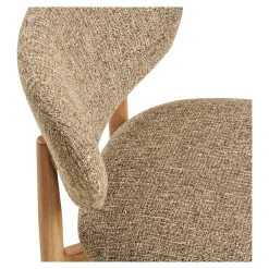 Chaise rétro en bois et tissu brun foncé (lot de 2) BEGO
