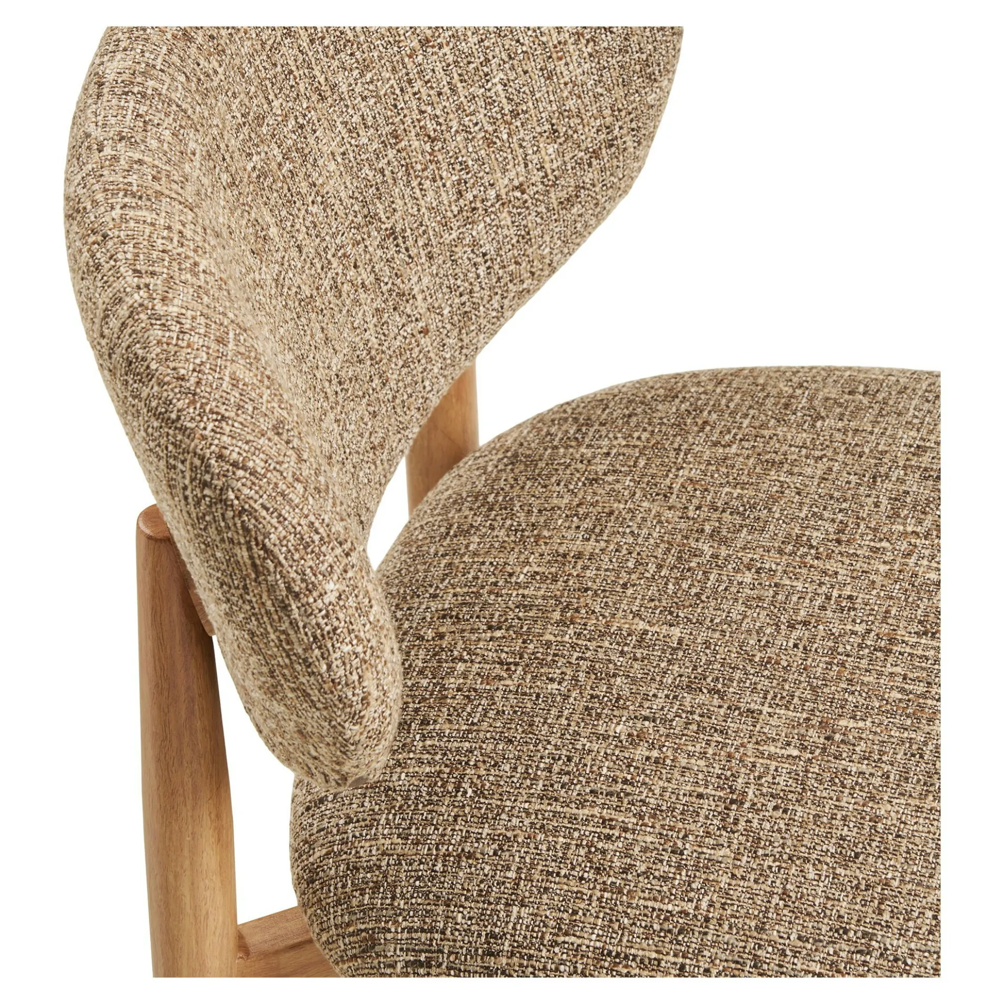 Chaise rétro en bois et tissu brun foncé (lot de 2) BEGO