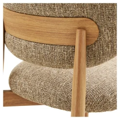 Chaise rétro en bois et tissu brun foncé (lot de 2) BEGO